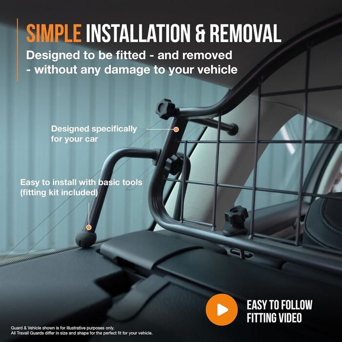 Сітка для собак Travall, сумісна з BMW X1 (2022-тепер), TDG1730 - захист багажника, перегородка для вантажу, сталь з порошковим покриттям