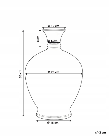 Ваза Beliani з порцеляни, 20 x 36 см
