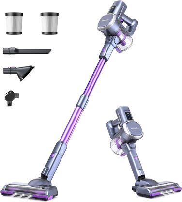 Lubluelu 25000Pa Cordless Vacuum Cleaner | Strong Suction Power | 25.9V Cordless Vacuum Freestanding | 50Min Runtime | 120,000 RPM | Vacuum Cleaner for Pet Hair, Carpet & Hard Floors Violet