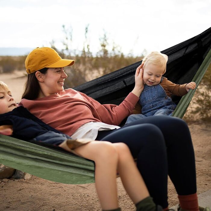 Гамак COVACURE вуличний з москітною сіткою для 2 осіб 270x140 см, вантажопідйомність 200 кг - легкий гамак для кемпінгу, саду, подорожей