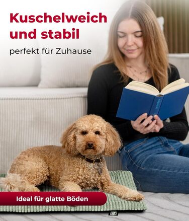 М'яка підстилка для собак XS з антиковзним покриттям – комфортний лежак для тварин, 65x95 см, Made in Germany (Зелений)