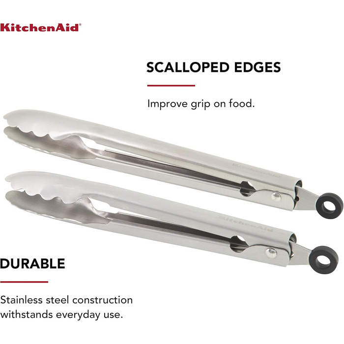 KitchenAid Universal Kitchen Tongs, Stainless Steel, 2-Piece