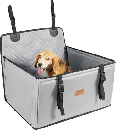 Автокрісло для собак VEVOR, водовідштовхувальне, з підставкою, з поворотцем, для собак до 22 кг (Сірий)