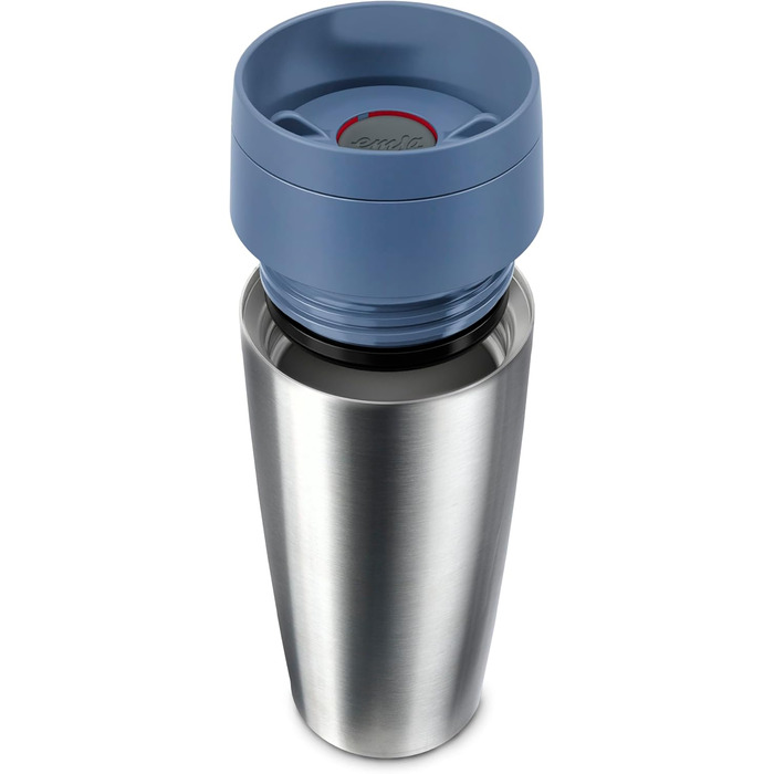 Термокружка Emsa N20202 Travel Mug Classic, 0.36 л, нержавіюча сталь, 4 години гаряча, 8 годин холодна, герметична, для миття в посудомийній машині, 360° отвір для пиття, синій