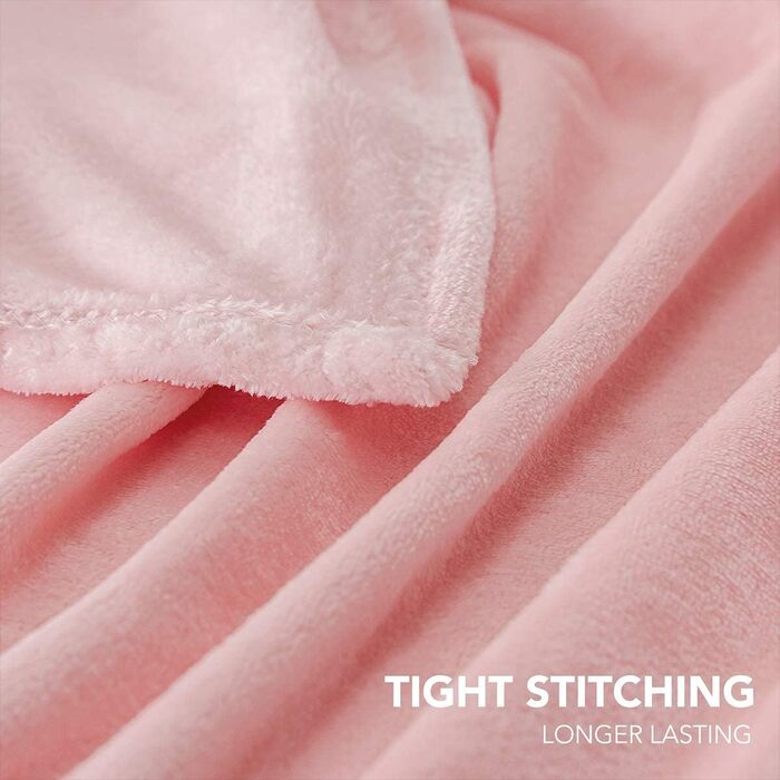 Плед KEPLIN з фланелі, великий накид, ковдра, м'який, затишний та пухнастий, з мікрофібри, для ліжка та ковдри, ідеальний для дорослих та дитячих кімнат (150 x Queen, персиковий)