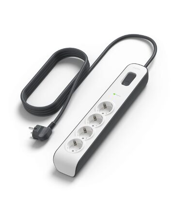 Мережевий фільтр Belkin з захистом від перенапруги, 6 розеток, 2 м кабель, 650 Дж, для дому та офісу