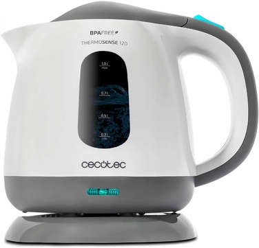 Електричний чайник Cecotec ThermoSense 120, 1100 Вт, 1 л, сріблястий/сірий