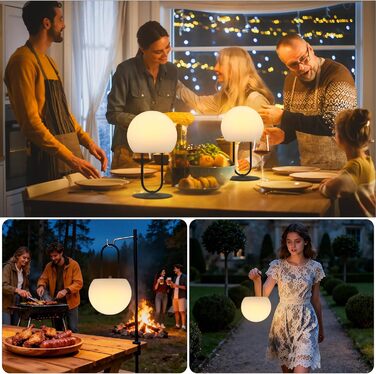 MALUX Акумуляторна настільна лампа LED, водонепроникна IP44, портативна, з димером, 3 режими світла, USB-C, для дому та вулиці