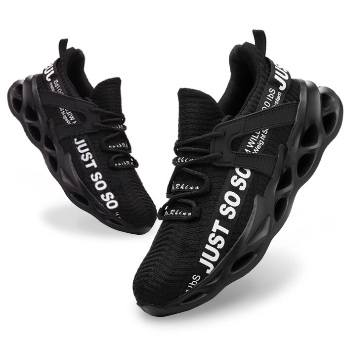 Зручні робочі черевики Furuian для чоловіків та жінок. Легкі, спортивні, дихаючі кросівки з металевим носком, антиковзаюча підошва, ідеальні для фітнесу та роботи (42.5 EU, Чорний)