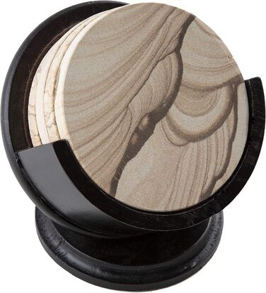 Thirstystone TS3 Sandstone Coasters, Underlays, Sandstone (Desert Holders with Stand)