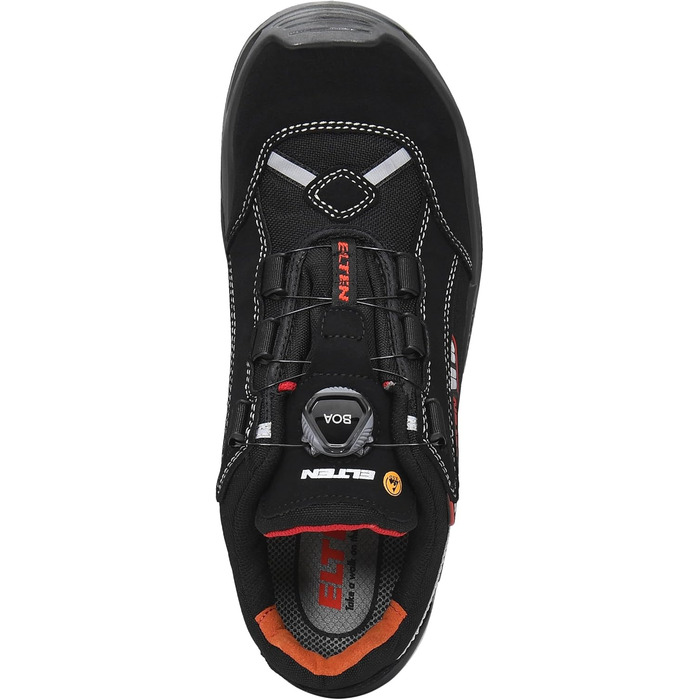 Робочі черевики ELTEN SENEX BOA ESD S3 для чоловіків, текстиль, алюмінієва захисна капа, легкі, спортивні, чорно-червоні, розмір 43