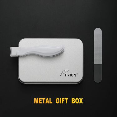 Кусачки для нігтів з лотком для обрізків, для товстих нігтів, 8.6 см, широка щелепа, нержавіюча сталь, з пилкою для нігтів (чорні/білі)