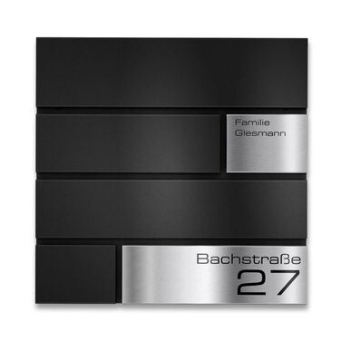 Поштова скринька Metzler G антрацит RAL 7016, з гравіюванням та табличкою з нержавіючої сталі, настінний монтаж, 37x37x10.5 см