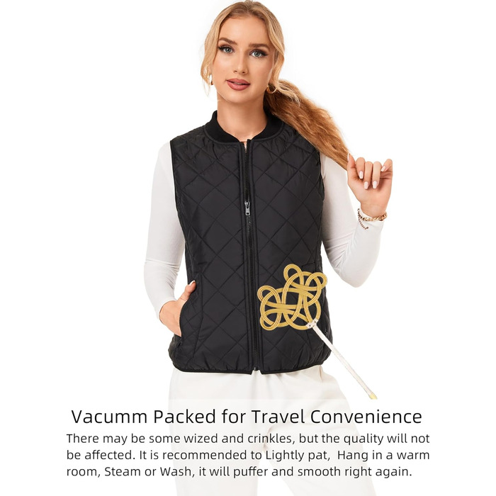 Жіноча степкова жилетка Fuinloth з рифленим коміром, чорна