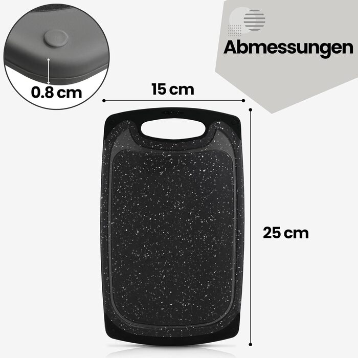 Набір з 6 дерев'яних підставок для сніданку з бамбука, 22x14x0,8 см, набір з 6 шт. (чорний/антрацит)