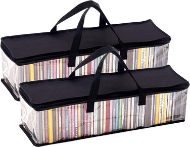 Imperius CD-сумка для зберігання, прозора водонепроникна PVC сумка з ручками, на 48 CD, для дисків, ігор, музики, книг, 2 шт.