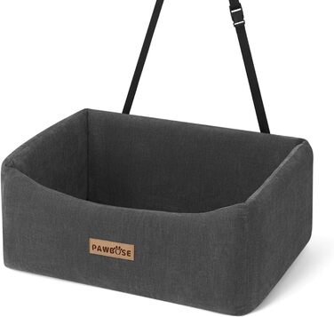 Автокрісло для собак середніх порід до 15 кг з ременем безпеки, знімне та миється (сірий)