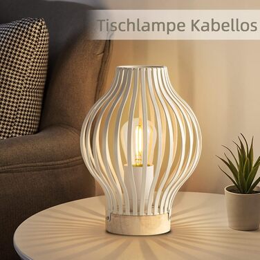 Бездротова металева настільна лампа MJ PREMIER з LED-лампою та таймером для вітальні та спальні, білий колір