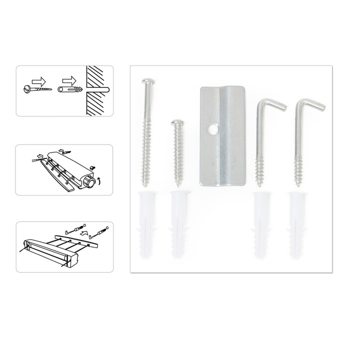 Relaxdays Wall-Mounted Clothes Dryer with Automatic Retraction, White-Grey