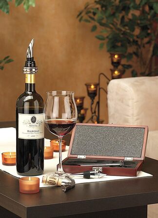 Набір для вина Rosenstein & Söhne: елегантний набір сомельє з 6 частин у дерев'яній шкатулці (інструмент сомельє, кельнерський ніж)