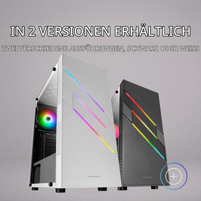 Ігровий корпус для ПК Mars Gaming MC-U3 White, ATX XL, 3 ARGB вентилятори 120мм, загартоване скло