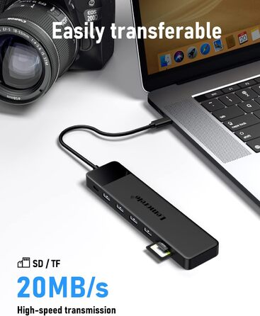 Lemorele USB-C хаб 14-в-1: док-станція з 3 портами дисплея (2 HDMI 4K + VGA), 5 USB-портів (3x USB 3.0), 100W PD, SD/TF кардрідер, аудіо, сумісна з MacBook, Dell, Windows