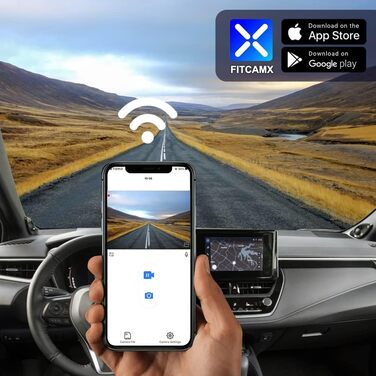 Автомобільний відеореєстратор Fitcamx 4K для Toyota Corolla Hybrid Hatchback 2023-2026 (LE, SE, XLE, XSE), OEM стиль, WiFi, G-сенсор, нічна зйомка, WDR, Plug&Play, з карткою пам'яті 64GB