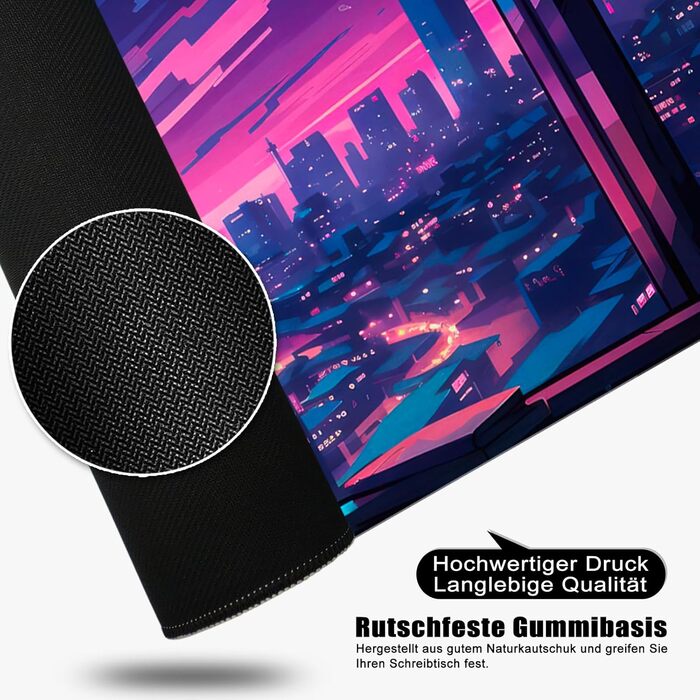 Килимок для миші Octopus, фіолетовий, 80x30 см, XL, великий, для геймінгу, під клавіатуру, килимок на стіл, Desk Pad