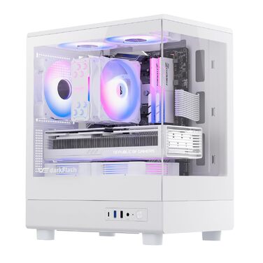 Корпус для ПК DarkFlash DB330M Micro-ATX з 3 RGB вентиляторами, скляний, підтримка AIO 240мм, Type-C, білий