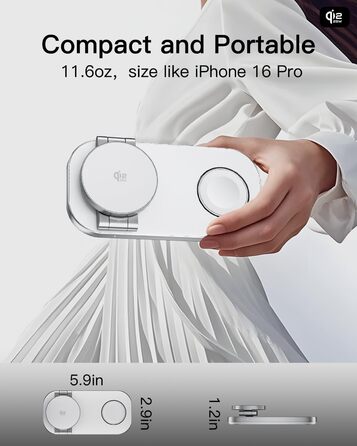 Бездротовий зарядний пристрій 3-в-1 MagSafe для iPhone, Apple Watch та AirPods Pro (Darkish)