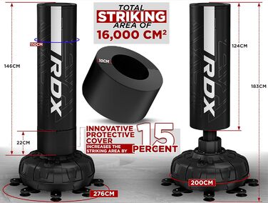 Стенд-бокс RDX 330LB для дорослих з рукавичками та чохлом XXL. Ідеально для MMA, кікбоксингу, боксу, муай-тай.