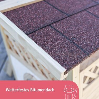 Будинок для котів Kerbl Tyrol Alpin: садовий будиночок з оглядовою платформою та сходами, стійкий до погодних умов