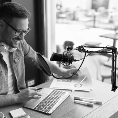 Підставка для мікрофона TIE Studio з кріпленням на стіл - чорна (19-90007)