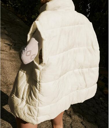 Жіноча пухова жилетка Ainangua з коміром-стійкою, блискавкою, без рукавів, тепла зимова жилетка, легка куртка, бежева XS