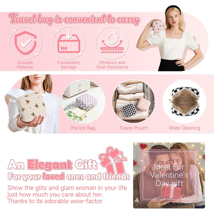 Набір косметичок Desing Wish 2 шт. (міні + велика) – рожевий та хакі, бежевий та чорний