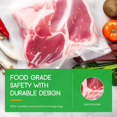 Vacuum Bags for Food 20CM x 30CM, 50 Bags, for Vacuum Sealers & Heat Sealers, BPA-Free, Strong & Tear-Resistant, Suitable for Sous Vide