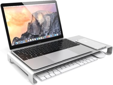 Підставка для монітора Desire2 алюмінієва, для столу, сумісна з iMac, MacBook, ноутбуками та ПК, срібляста