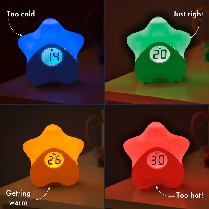 Purflo Starlight Color-Changing Baby Room Thermometer, USB Rechargeable, Digital Temperature Monitor for Indoor and Children's Rooms, one of your baby essentials.