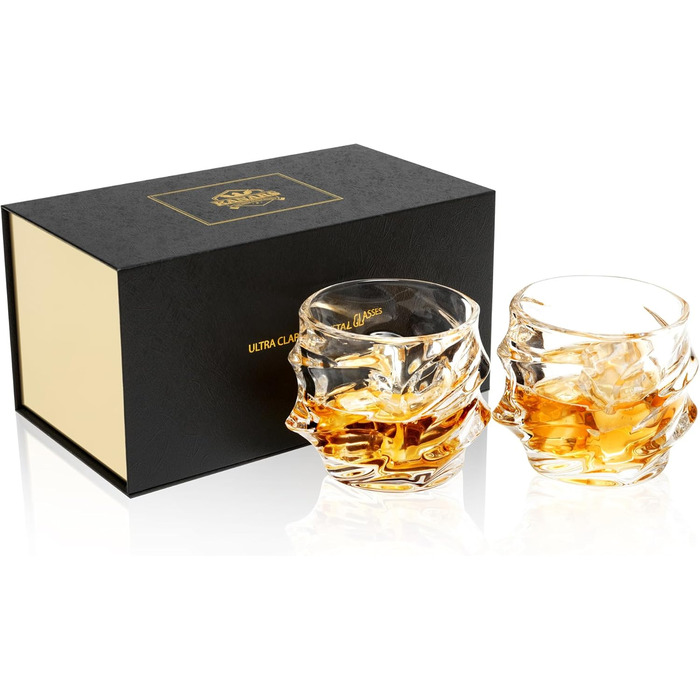 Набір склянок для віскі KANARS (4 шт.), 320 мл, без свинцю, кришталь, преміум-якість, подарунковий набір