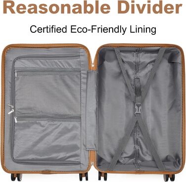 Набір валіз British Traveller: жорсткі валізи на коліщатках, ручна клада, 8 коліс, TSA-замок, бежевий (SET)