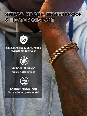 Чоловіча ланцюжок-браслет Bestyle з нержавіючої сталі, 12 мм, 21 см з подарунковою коробкою