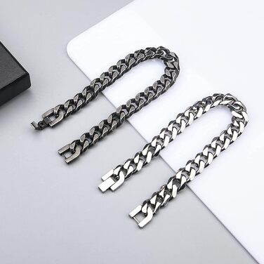 Браслет чоловічий Flintronic з нержавіючої сталі, ланцюгова броня, 10 мм, 21 см, срібляний