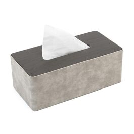 Скляниця для серветок з дерева та металу, 24x12x9 см, сіра, для дому, ванної кімнати, офісу