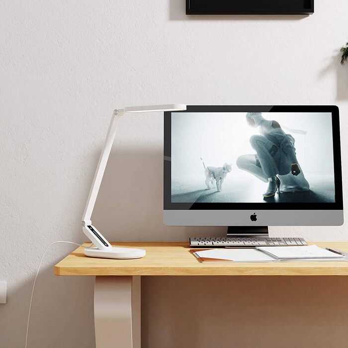 Торгова лампа JKSWT для догляду за очима, з регулюванням яскравості, 5 кольорових режимів, 72 LED, USB-порт для зарядки, сенсорне керування, функція пам'яті, офісна лампа