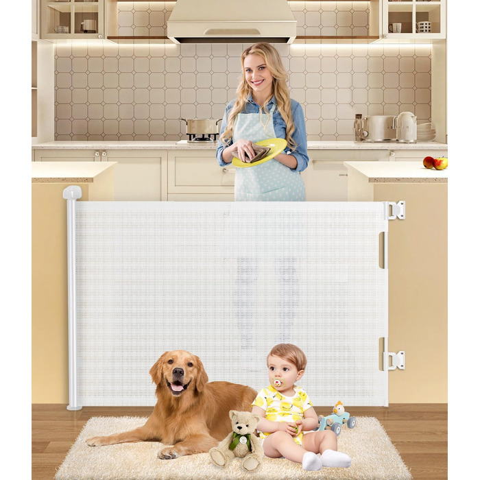 Захист від травм для дітей Nalezuns: розсувна сітка для дитячих воріт, 0-180 см, сірий колір