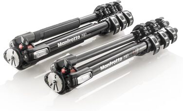Штатив Manfrotto MT190XPRO4 з кутовою центральною колоною - 4-секційний штатив для DSLR та бездзеркальних камер, чорний/антрацитовий алюміній