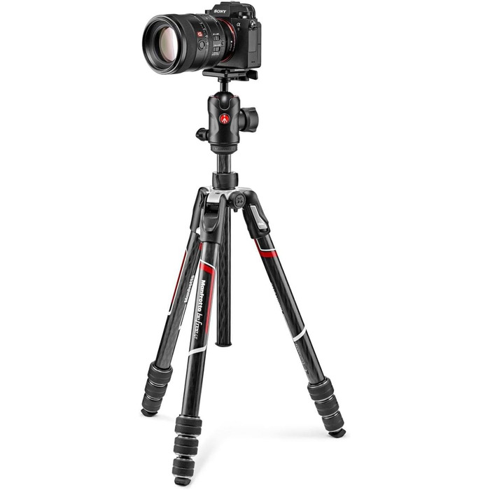 Компактний дорожній штатив Manfrotto Befree Advanced з кулястою головкою та важелем блокування, алюміній, для DSLR та бездзеркальних камер (GT Twist Black)