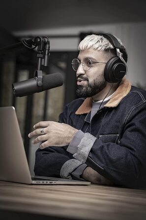 Шуре SM7B - Динамічний мікрофон для вокалу, радіо, подкастів та запису, XLR, теплий звук, чорний