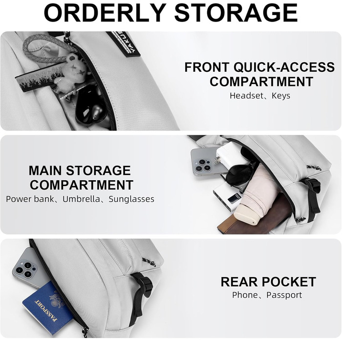 Спортивна нагрудна сумка YaKuss, велика водонепроникна нагрудна сумка через плече, регульований поясний ремінь для спорту та подорожей (Сірий)