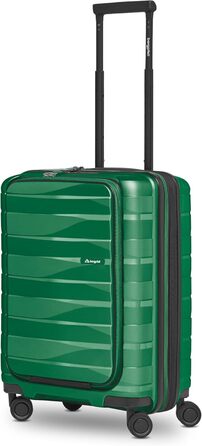 Чемодан середнього розміру з жорстким корпусом, розкладний, з відділенням для ноутбука | Trolley, 45 x 27 x 66 см, поліпропілен, 3.7 кг, TSA-замок, подвійні колеса (Ізумрудно-зелений металік)